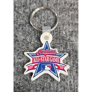 Keychain MLB All Star Game 1997 Indians made in USA Rubber